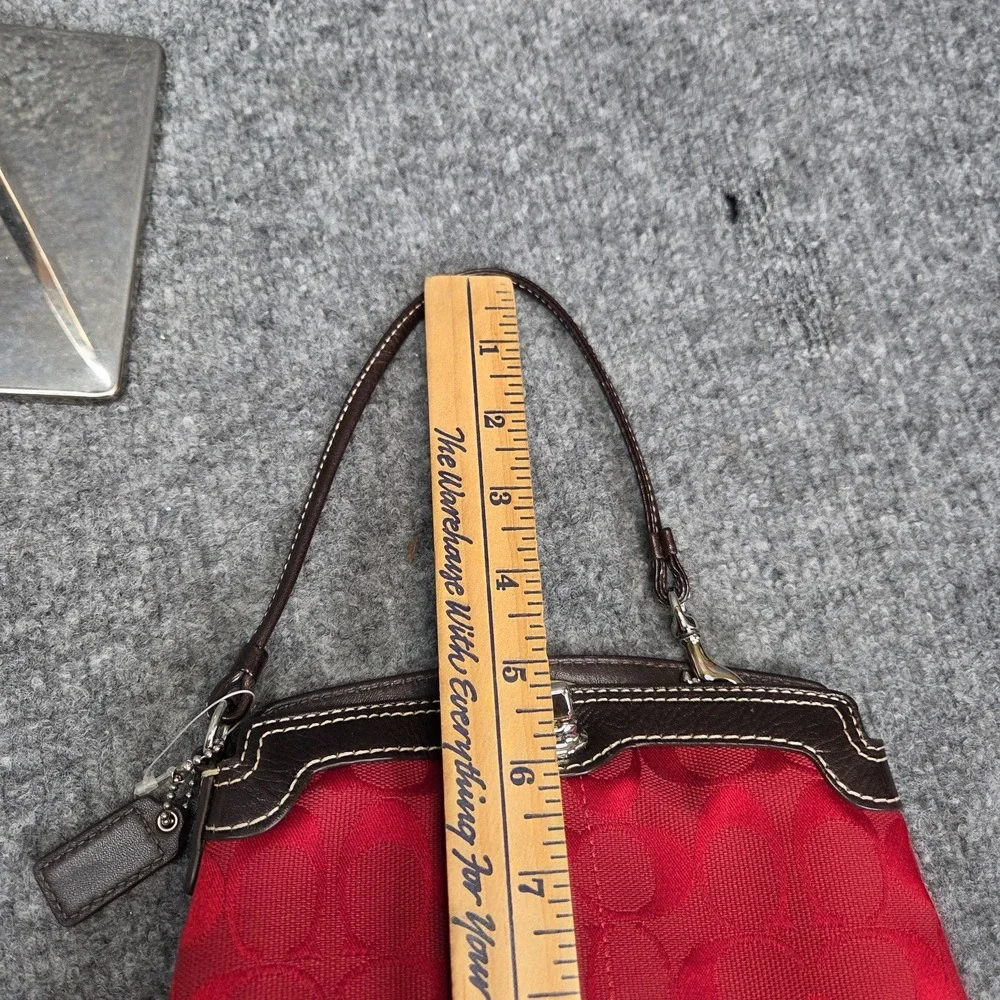 Coach Turnlock Mini Bag Purse Fold Over Wristlet Red Signature C Y2K Vintage